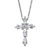 Pear-Cut and Round Cubic Zirconia Cross Pendant Necklace 18", 1.48 TCW Platinum over Sterling Silver-11 at PalmBeach Jewelry