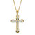Round Cubic Zirconia Cross Pendant Necklace 18" .75 TCW 18k Gold over Sterling Silver-11 at PalmBeach Jewelry