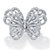 Baguette-Cut and Round Cubic Zirconia Butterfly Ring 1.28 TCW Platinum-Plated-11 at PalmBeach Jewelry
