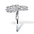 Baguette-Cut and Round Cubic Zirconia Butterfly Ring 1.28 TCW Platinum-Plated-12 at PalmBeach Jewelry