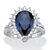 Pear-Cut Blue Cubic Zirconia 2-Piece Halo Bridal Ring Set 4.82 TCW Platinum over Sterling Silver-11 at PalmBeach Jewelry