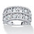 Princess-Cut and Round Cubic Zirconia  Wide Anniversary Ring 3.42 TCW Platinum over Sterling Silver-11 at PalmBeach Jewelry