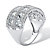 Princess-Cut and Round Cubic Zirconia  Wide Anniversary Ring 3.42 TCW Platinum over Sterling Silver-12 at PalmBeach Jewelry