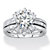 Round Cubic Zirconia 3-Piece Bridal Ring Set 2.28 TCW Platinum over Sterling Silver-11 at PalmBeach Jewelry