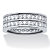 Round Cubic Zirconia Double-Row Gender-Neutral Eternity Ring 2.05 TCW, Platinum over Sterling Silver-11 at PalmBeach Jewelry