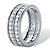 Round Cubic Zirconia Double-Row Gender-Neutral Eternity Ring 2.05 TCW, Platinum over Sterling Silver-12 at PalmBeach Jewelry