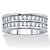 Men's Round Cubic Zirconia Double-Row Ring 1.12 TCW Platinum-Plated-11 at PalmBeach Jewelry