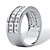 Men's Round Cubic Zirconia Double-Row Ring 1.12 TCW Platinum-Plated-12 at PalmBeach Jewelry