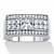 Men's Square-Cut and Round Cubic Zirconia  Multi-Row Ring 1.38 TCW, Platinum-Plated-11 at PalmBeach Jewelry