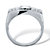 Men's Square-Cut and Round Cubic Zirconia  Multi-Row Ring 1.38 TCW, Platinum-Plated-12 at PalmBeach Jewelry