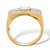Men's  Square-Cut and Round Cubic Zirconia Multi-Row Ring 1.38 TCW Gold-Plated-12 at PalmBeach Jewelry