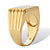 Men's Round Diamond  Multi-Row Grooved Ring  1/4 TCW 18k Gold over Sterling Silver-12 at Direct Charge presents PalmBeach