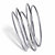 Textured and Polished 5-Piece Bangle Bracelet Set in Silvertone 9"-11 at Direct Charge presents PalmBeach