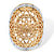 1/10 TCW Round Diamond Accent 18k Gold-Plated Two-Tone Filigree Cocktail Ring-11 at PalmBeach Jewelry