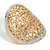 1/10 TCW Round Diamond Accent 18k Gold-Plated Two-Tone Filigree Cocktail Ring-15 at PalmBeach Jewelry