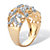Round Diamond Accent Two-Tone Openwork Dome Leaf Ring 18k Gold-Plated-12 at PalmBeach Jewelry