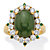 Oval Genuine Green Jade and Round Cubic Zirconia Halo Ring 1.27 TCW 18k Gold over Sterling Silver-11 at PalmBeach Jewelry