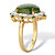 Oval Genuine Green Jade and Round Cubic Zirconia Halo Ring 1.27 TCW 18k Gold over Sterling Silver-12 at PalmBeach Jewelry