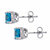 Cushion-Cut Blue Cubic Zirconia Stud Earrings 2.70 TCW Sterling Silver-12 at PalmBeach Jewelry