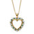 Round Genuine Green Emerald and Diamond Accent Heart Pendant Necklace 22" .52 TCW 18k Gold over Sterling Silver-11 at PalmBeach Jewelry