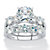 Round Cubic Zirconia 2-Piece Bridal Ring Set 4.25 TCW Platinum over Sterling Silver-11 at PalmBeach Jewelry