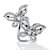 Round Cubic Zirconia Butterfly Wrap Cocktail Ring 4.41 TCW  Platinum-Plated-11 at PalmBeach Jewelry