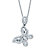Round Cubic Zirconia Butterfly Pendant Necklace 18" - 20" 2.01 TCW Platinum-Plated-11 at PalmBeach Jewelry