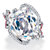 Cushion-Cut White and Pink Cubic Zirconia Flower Cocktail Ring 9.80 TCW Platinum-Plated-11 at PalmBeach Jewelry