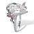 Cushion-Cut White and Pink Cubic Zirconia Flower Cocktail Ring 9.80 TCW Platinum-Plated-15 at PalmBeach Jewelry