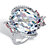 Cushion-Cut White and Pink Cubic Zirconia Flower Cocktail Ring 9.80 TCW Platinum-Plated-16 at PalmBeach Jewelry