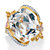 Cushion-Cut White and Pink Cubic Zirconia Flower Cocktail Ring (9.80 cttw) Gold-Plated-11 at PalmBeach Jewelry