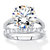 Round Cubic Zirconia 2-Piece Bridal Ring Set 6.44 TCW Platinum over Sterling Silver-11 at Direct Charge presents PalmBeach