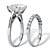 Round Cubic Zirconia 2-Piece Bridal Ring Set 6.44 TCW Platinum over Sterling Silver-12 at Direct Charge presents PalmBeach