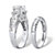 Round and Emerald-Cut Cubic Zirconia 2-Piece Bridal Ring Set 3.80 TCW  Platinum Over Sterling Silver-12 at PalmBeach Jewelry