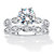 Round Cubic Zirconia 2-Piece Bridal Ring Set 2.43 TCW  Platinum over Sterling Silver-11 at PalmBeach Jewelry