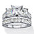 Princess-Cut Cubic Zirconia 2 Piece Bridal Ring Set 5.01 TCW Platinum Over Sterling Silver-11 at PalmBeach Jewelry