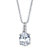 Oval-Cut Cubic Zirconia Drop Pendant With Round CZ Accents With 18-20" Chain 2.59 TCW Platinum Over Sterling Silver-11 at PalmBeach Jewelry