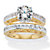 Round Cut Cubic Zirconia 2 Piece Bridal Ring Set 3.08 TCW Two-Tone 18k Gold Over Sterling Silver-11 at PalmBeach Jewelry