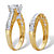 Round Cut Cubic Zirconia 2 Piece Bridal Ring Set 3.08 TCW Two-Tone 18k Gold Over Sterling Silver-12 at PalmBeach Jewelry