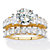 Round and Emerald-Cut Cubic Zirconia 2 Piece Bridal Ring Set 6.28 TCW. Two-Tone Gold-Plated Sterling Silver-11 at PalmBeach Jewelry