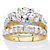 Round and Princess-Cut CZ  2 Piece Bridal Ring Set 4.69 CTW Two-Tone 18k Gold Over Sterling Silver-11 at PalmBeach Jewelry