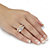 Round and Princess-Cut CZ  2 Piece Bridal Ring Set 4.69 CTW Two-Tone 18k Gold Over Sterling Silver-13 at PalmBeach Jewelry
