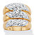 Round Cubic Zirconia 3-Piece Bridal Ring Set .85 TCW 18k Gold over Sterling Silver-11 at PalmBeach Jewelry