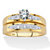 Round Cubic Zirconia 2 Piece Bridal Ring Set .64 TCW Two-Tone 18K Gold Over Sterling Silver-11 at PalmBeach Jewelry