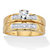 Round Cubic Zirconia 2 Piece Bridal Ring Set .57 TCW Two-Tone 18k Gold over Sterling Silver-11 at PalmBeach Jewelry
