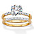 Round Cubic Zirconia 2-Piece Bridal Ring Set 2.21 TCW 18k Gold over Sterling Silver-11 at PalmBeach Jewelry