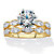 Round Cubic Zirconia 2 Piece Bridal Ring Set 2.43 TCW Two-Tone 18k Gold over Sterling Silver-11 at PalmBeach Jewelry