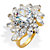 Round and Marquise-Cut CZ Cocktail Ring 7.50 TCW Two Tone 18k Gold Over Sterling Silver-15 at PalmBeach Jewelry