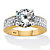 Round CZ Pave' Engagement Ring 4.37 TCW  18k Gold Over Sterling Silver Two-Tone-11 at PalmBeach Jewelry