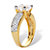 Round CZ Pave' Engagement Ring 4.37 TCW  18k Gold Over Sterling Silver Two-Tone-12 at PalmBeach Jewelry